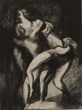 Belgische etser Jacques Boonen met een ets uit 1957