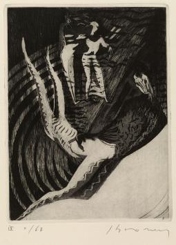 Belgische etser Jacques Boonen met een ets