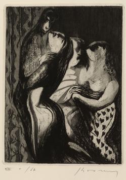 Belgische etser Jacques Boonen met een ets