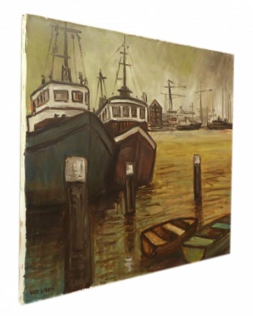 Boten en sloepen in de haven