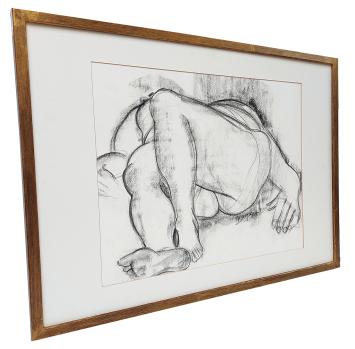 Houtskooltekening, liggend naakt 1974