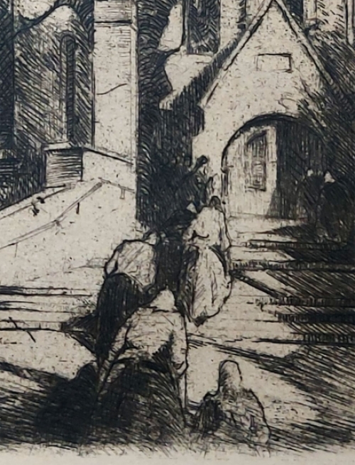 Originele gesigneerde ets van Camille Barthélemy kopen