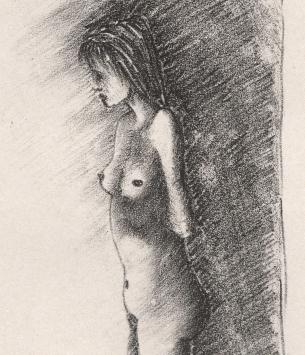 Chris Demangel met een litho op 12 exemplaren