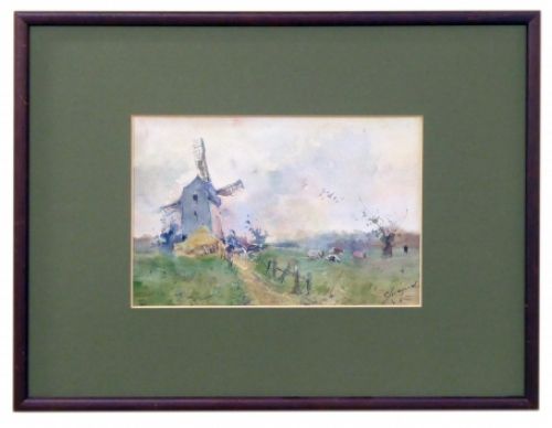 Waterverfschilderij van C. Jacquard