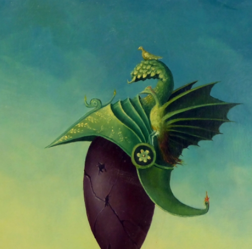 Surrealistisch schilderij van de Belgische schilder Carl Prévot