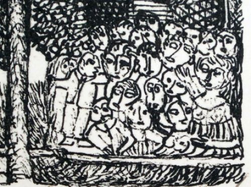 Aristide Caillaud Artiste Français avec un litho