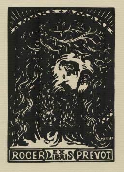 Marguerite Callet-Carcano met een houtsnede