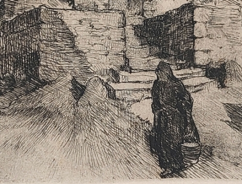 Originele gesigneerde ets van Camille Barthélemy kopen