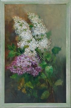 Belgische schilderes Camille van Mulders  met bloemen