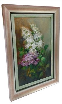 Witte en paarse seringen