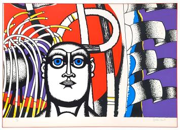 Litho van de Belgische kunstenaar Gustave Camus