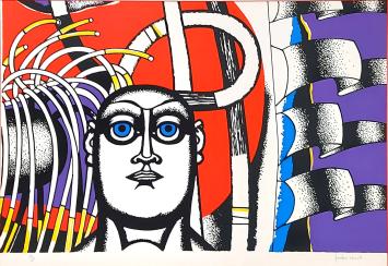 Lithografie van Camus, gesigneerd