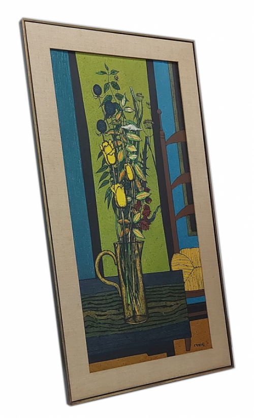 Bouquet à la chaise jaune