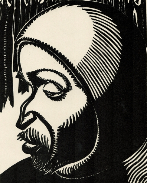 Linocut van de Belgische kunstenaar Jan Frans Cantré uit Gent