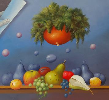 Surrealistisch schilderij van de Belgische kunstenaar Carl Prévot