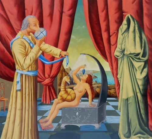 Surrealistisch schilderij van de Belgische schilder Carl Prévot