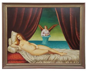 Belgisch surrealisme door de schilder Carl Prévot uit 1977