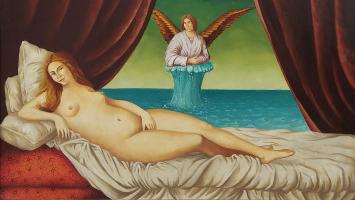 Surrealistisch schilderij van de Belgische schilder Carl Prévot