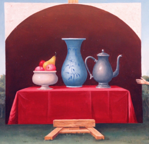 Surrealistisch schilderij van de Belgische schilder Carl Prévot