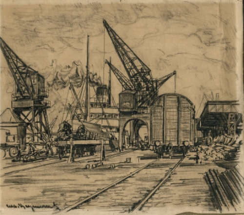 Houtskooltekening van de Belgische kunstenaar Casimir Heymans