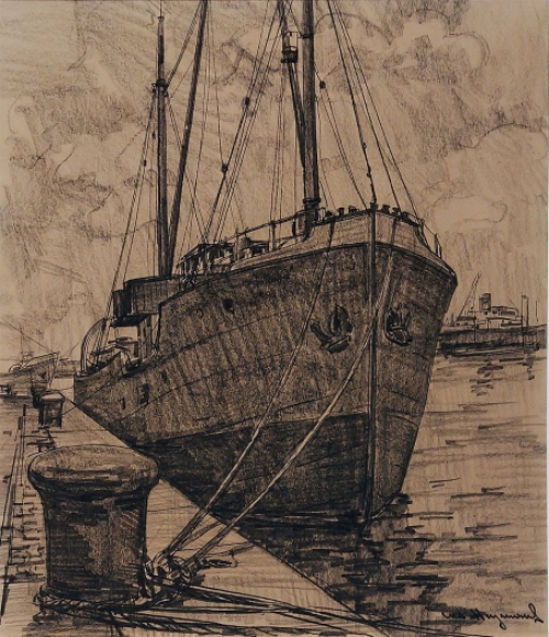 Houtskooltekening van Casimir Heymans  of Cas Heymans