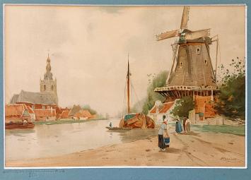 Chromolitho van de Belgische kunstenaar Henri Cassiers kopen