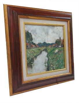 Schilderijtje, geitje aan het water
