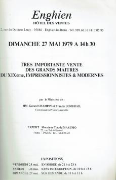 2050. Enghien: Tres importante Vente des Grands Maitres Du XIXème, impressionnistes & modernes