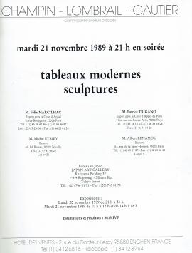 2030. Tableaux modernes sculptures 21 nov 1989