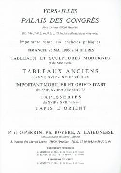 2041. Versailles: importante vente aux enchères publiques 25 mai 1986