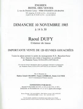 2037. Raoul Dufy: importante  vente de 120 ceuvres gouachées