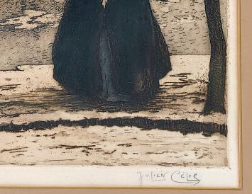 Twee begijntjes op wandel langs het water 34