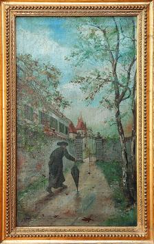 Charles Aerens met een kunstwerk uit 1904
