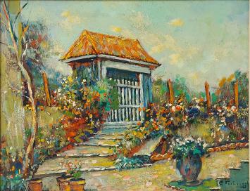 Veelkleurig olieverfschilderij door Charles Verbrugghe