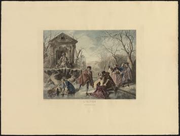 Latere herdruk van grafische kunstwerk van Eugène-André Champollion