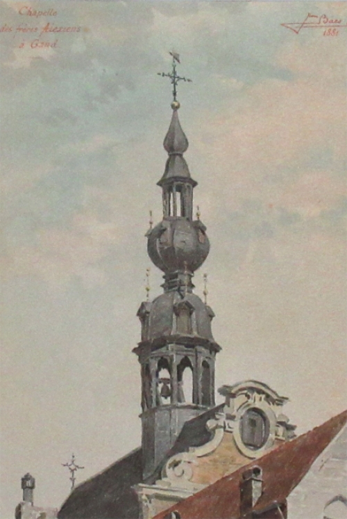 Waterverfschilderij van de Belgische kunstenaar Jean Baes