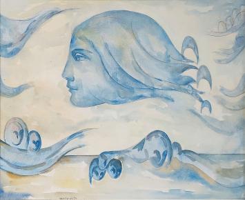 Charles Delporte met een surrealistische tekening