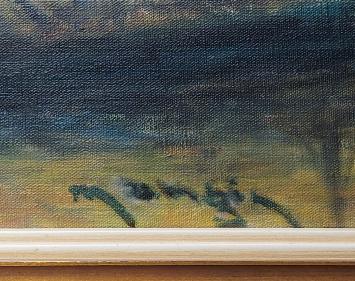 Boten op de Schelde bij ondergaande zon