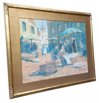 Pastel, Marktdag op vrijdag, verse vis