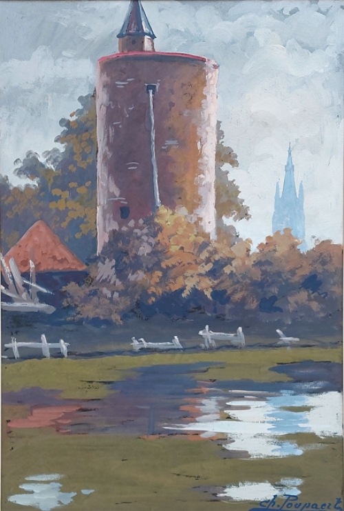 Schilderij door de Belgische kunstenaar Charles Poupaert