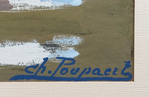 Waterverfschilderij Brugse schilder Charles Poupaert