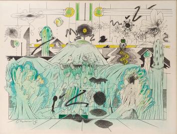 Tekening van Jacques Chemay, gemengde techniek