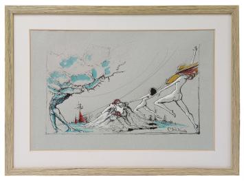 Surrealistische tekening van Auguste Chevalier