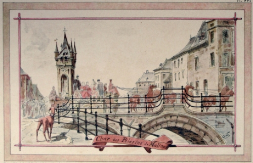 Litho van de Belgische kunstenaar Léon De Pape of Leo De Pape