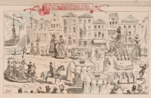 Litho van de Belgische kunstenaar Léon De Pape of Leo De Pape