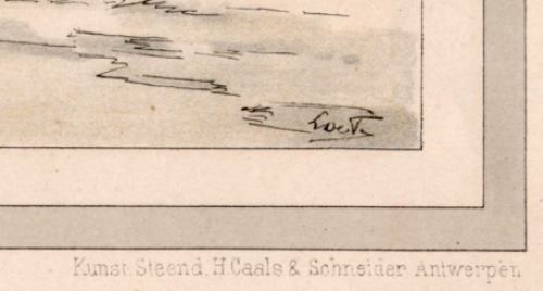 Litho van de Belgische kunstenaar Léon De Pape of Leo De Pape