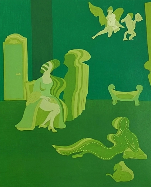 Kunstenaar Vic Gentils, kleurenlitho