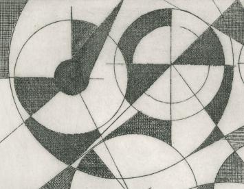 Non figuratief abstract kunstwerk op papier