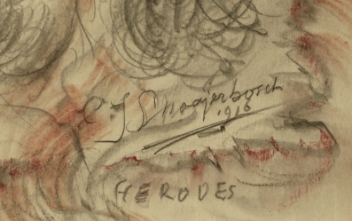 Tekening van Hollandse kunstenaar Cornelis Johannes Snoeijerbosch