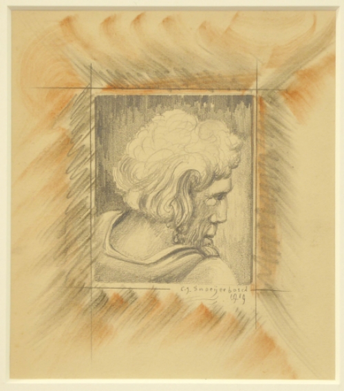 Portret van een Romeinse keizer van Cornelis Johannes Snoeijerbosch Nederlandse